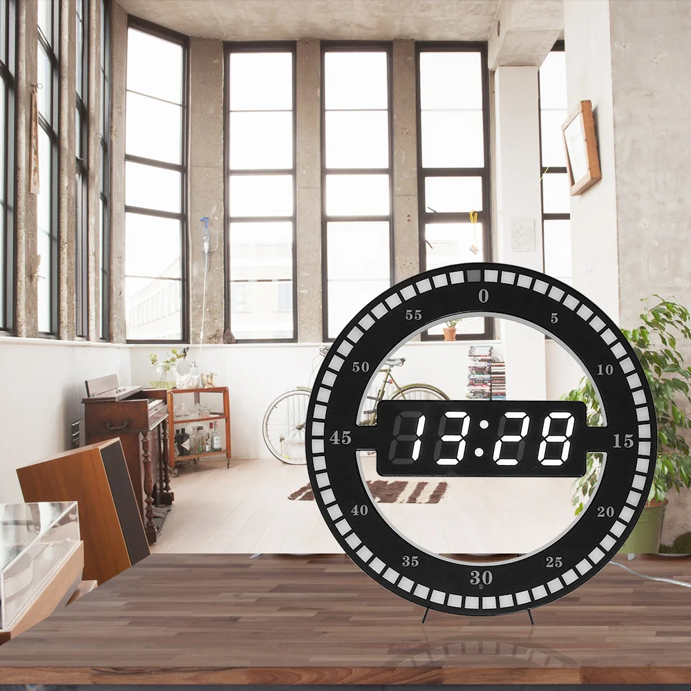 Circular Photoreceptive LED Digital Wall Clock Modern Design Dual-use Dimming Digital Clocks For Home Decoration EU/US PLUG
Circular Photoreceptive LED Digital Wall Clock Modern Design Dual-use Dimming Digital Clocks For Home Decoration EU/US PLUG
