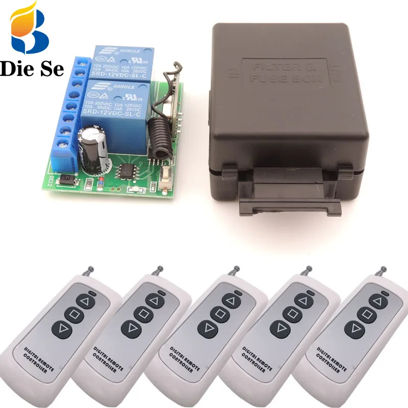 433MHz Wireless Universal Remote Control Switch DC12V 10A 2gang rf Relay Receiver and Transmitter for Motor forward and backward
433MHz Wireless Universal Remote Control Switch DC12V 10A 2gang rf Relay Receiver and Transmitter for Motor forward and backward