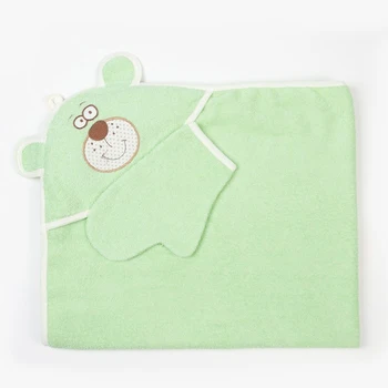 Bathing set (corner towel, mitten) with "Bear" embroidery, size 100x110 cm, green color (art. K24 / 1)
Bathing set (corner towel, mitten) with "Bear" embroidery, size 100x110 cm, green color (art. K24 / 1)