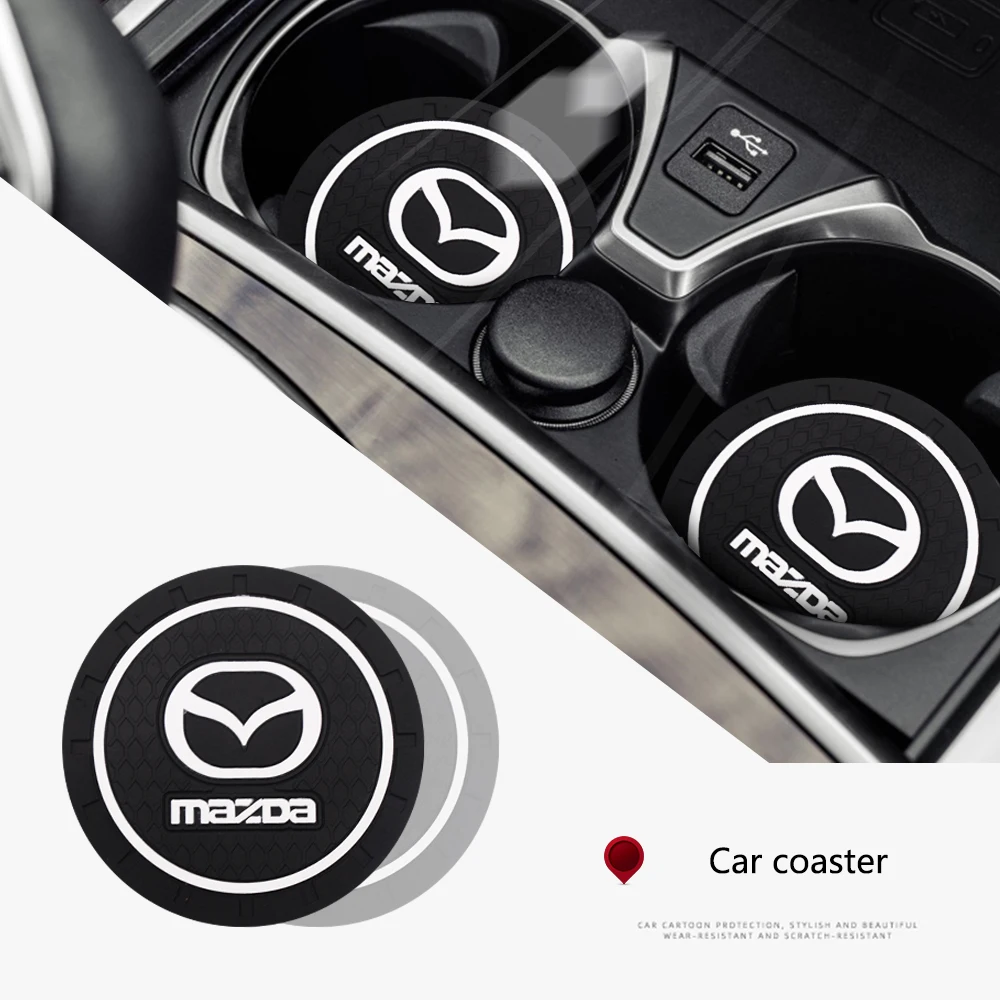 2pcs Car Coaster Water Cup Slot Non-Slip Mat Silica gel Pad For for Mazda 2 3 5 6 8 CX-5 CX-7 CX-9 MX-5 ATENZA Axela Accessories |