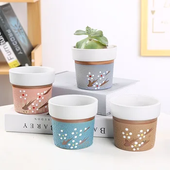Ceramic succulent flower pots, simple and creative European potted plants, colored plum blossoms, fresh and cute home plant pots
Ceramic succulent flower pots, simple and creative European potted plants, colored plum blossoms, fresh and cute home plant pots