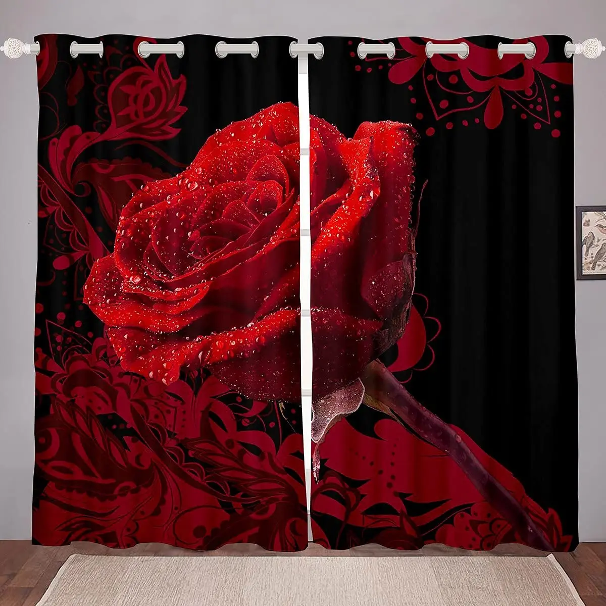 Living Room Decoration Blackout Curtains Bohemian Flowers Red Roses Double Bedroom Living Room Luxury Curtains
Living Room Decoration Blackout Curtains Bohemian Flowers Red Roses Double Bedroom Living Room Luxury Curtains