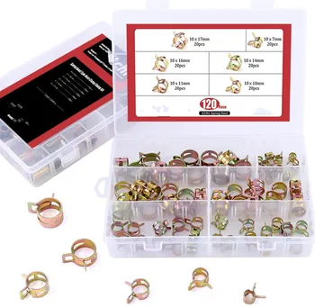 120 PCS Q673B Vacuum Spring Fuel Oil Water CPU Hose Clip Pipe Tube for Band Clamp Metal Fastener Assortment Kit
120 PCS Q673B Vacuum Spring Fuel Oil Water CPU Hose Clip Pipe Tube for Band Clamp Metal Fastener Assortment Kit