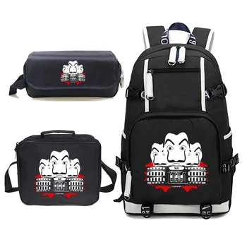 3pcs/sets School Bag for Teenage Girls Boys Backpack La Casa De Papel Canvas Women Men Laptop Backpack Students Shoulder Backbag
3pcs/sets School Bag for Teenage Girls Boys Backpack La Casa De Papel Canvas Women Men Laptop Backpack Students Shoulder Backbag