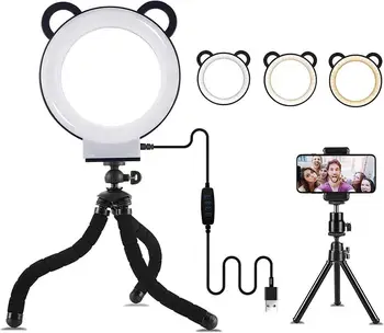 Led Ring Light Kit Adjustable Desktop Lamp with Tripod Stand, Laptop Light for Live Stream/Makeup, 3 Light Modes & 11 Level
Led Ring Light Kit Adjustable Desktop Lamp with Tripod Stand, Laptop Light for Live Stream/Makeup, 3 Light Modes & 11 Level