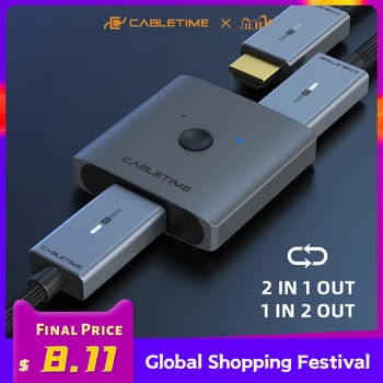 CABLETIME HDMI Splitter 4K 60Hz 1x2/2x1 Adapter HDMI Switcher 2 in 1 Converter for latop Macbook Air HDTV PS4 HDMI Switch C355
CABLETIME HDMI Splitter 4K 60Hz 1x2/2x1 Adapter HDMI Switcher 2 in 1 Converter for latop Macbook Air HDTV PS4 HDMI Switch C355