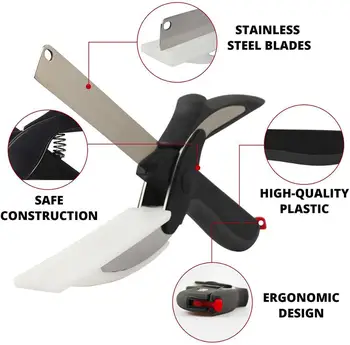 Multi-Function Kitchen Food Scissor Smart Cutter 2 in 1 Cutting Board Utility Cutter Stainless Steel Smart Vegetable Knife
Multi-Function Kitchen Food Scissor Smart Cutter 2 in 1 Cutting Board Utility Cutter Stainless Steel Smart Vegetable Knife