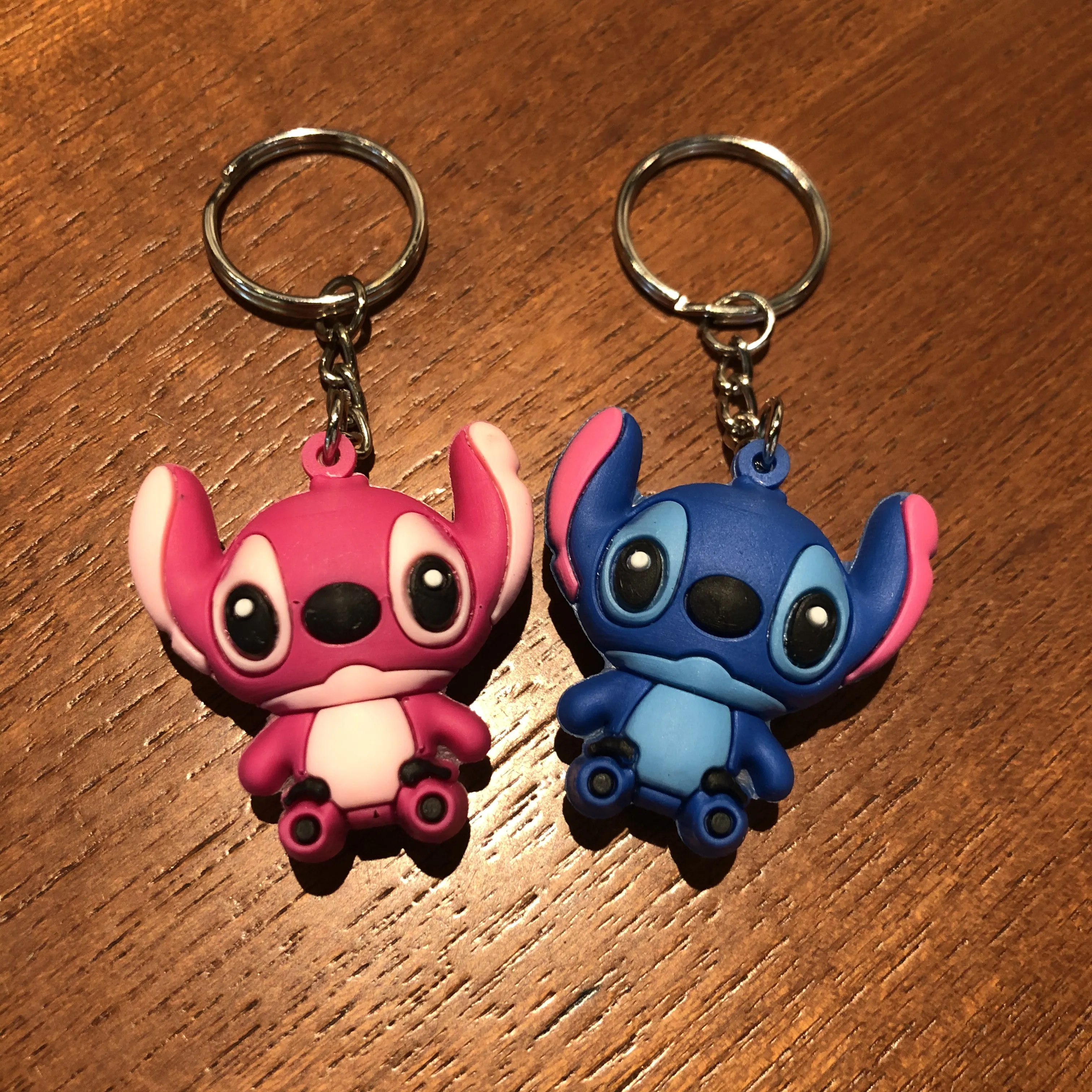 Wholesale 40Pcs/lot 3D Anime Lilo&ampstitch Keychain Cartoon Doll Monster Key Chains Cute Keyring Car charms key Holder kids Gifts |