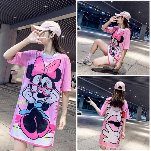 16 Colors Beautiful New Spring Summer Film Pink Mickey T-shirt Printing Mesh Female Thai Popular Speed Dry Ice Silk Women Tops
16 Colors Beautiful New Spring Summer Film Pink Mickey T-shirt Printing Mesh Female Thai Popular Speed Dry Ice Silk Women Tops