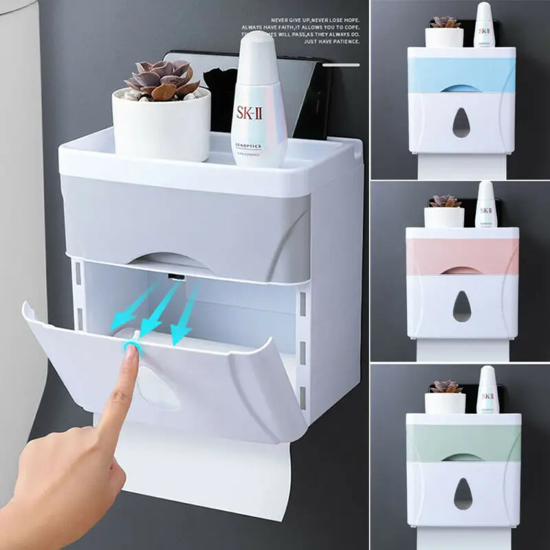 Waterproof Wall Mount Toilet Paper Holder Shelf Toilet Paper Box Tray Roll Paper Tube Storage Box Creative Tray
Waterproof Wall Mount Toilet Paper Holder Shelf Toilet Paper Box Tray Roll Paper Tube Storage Box Creative Tray