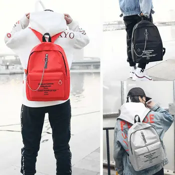 Women Canvas Backpack Youth Large Capacity Alphabet Print Backpacks For Teenage Girls School Chain Shoulder Bag Bagpack Fashion 
Women Canvas Backpack Youth Large Capacity Alphabet Print Backpacks For Teenage Girls School Chain Shoulder Bag Bagpack Fashion