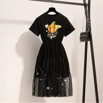 2020 New Summer Casual Long Mesh Patchwork Tshirt Dresses Plus Size 3XL 4XL 5XL Fashion Girl Chic Midi Dress
2020 New Summer Casual Long Mesh Patchwork Tshirt Dresses Plus Size 3XL 4XL 5XL Fashion Girl Chic Midi Dress