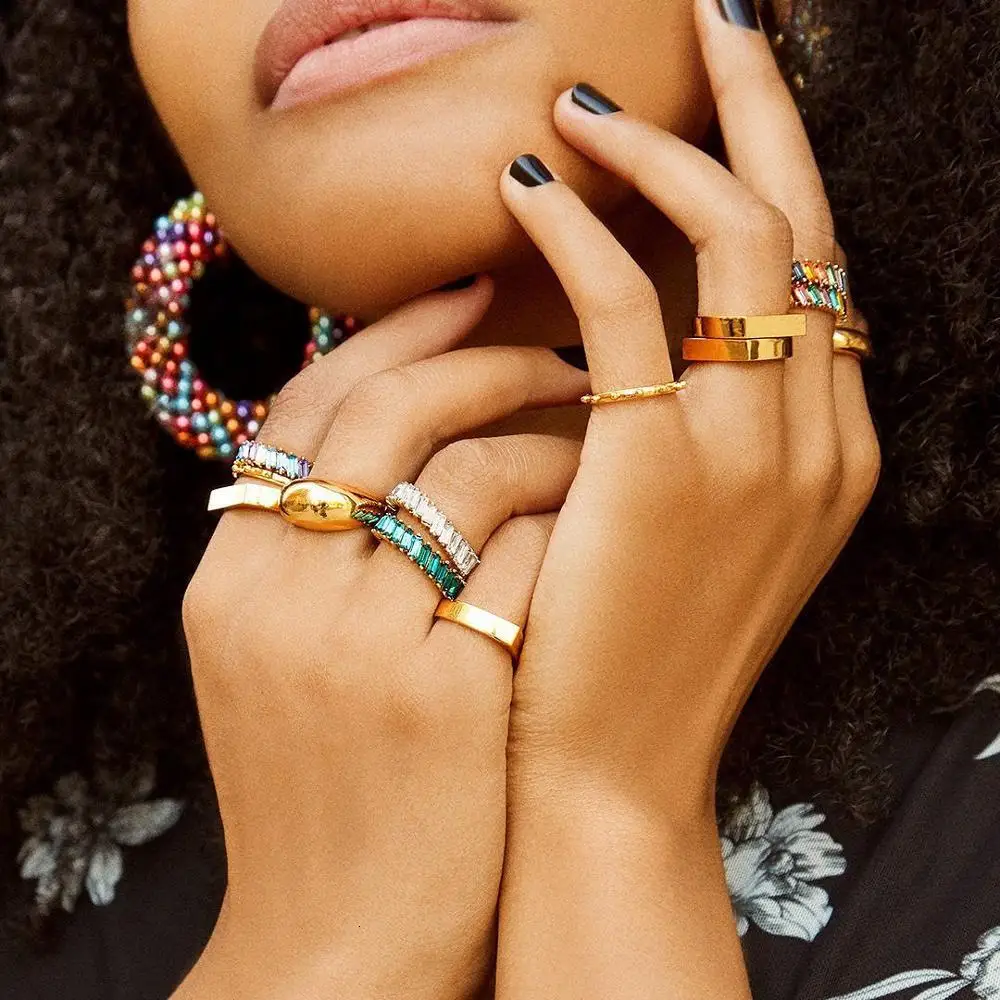 New Tine Boho Rainbow Cz Stone Stacking Ring For Women Gold Silver Color Baguette Cubic Zirconia Wedding Engagement Eternity
New Tine Boho Rainbow Cz Stone Stacking Ring For Women Gold Silver Color Baguette Cubic Zirconia Wedding Engagement Eternity