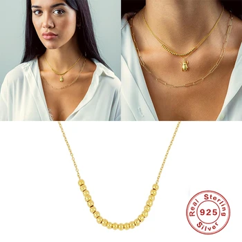 Aide 925 Sterling Silver Minimalist Chain Necklace For Woman Girls Round Beads Pendant Clavicle Choker Necklaces Fine Jewelry
Aide 925 Sterling Silver Minimalist Chain Necklace For Woman Girls Round Beads Pendant Clavicle Choker Necklaces Fine Jewelry