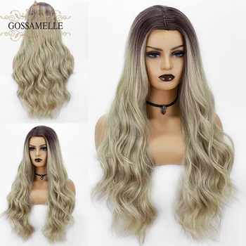 Gossamelle Long Wavy Synthetic Wigs For women Middle Part Ombre Blonde Wig Mixed Black Cosplay Wigs High Temperature Fiber
Gossamelle Long Wavy Synthetic Wigs For women Middle Part Ombre Blonde Wig Mixed Black Cosplay Wigs High Temperature Fiber