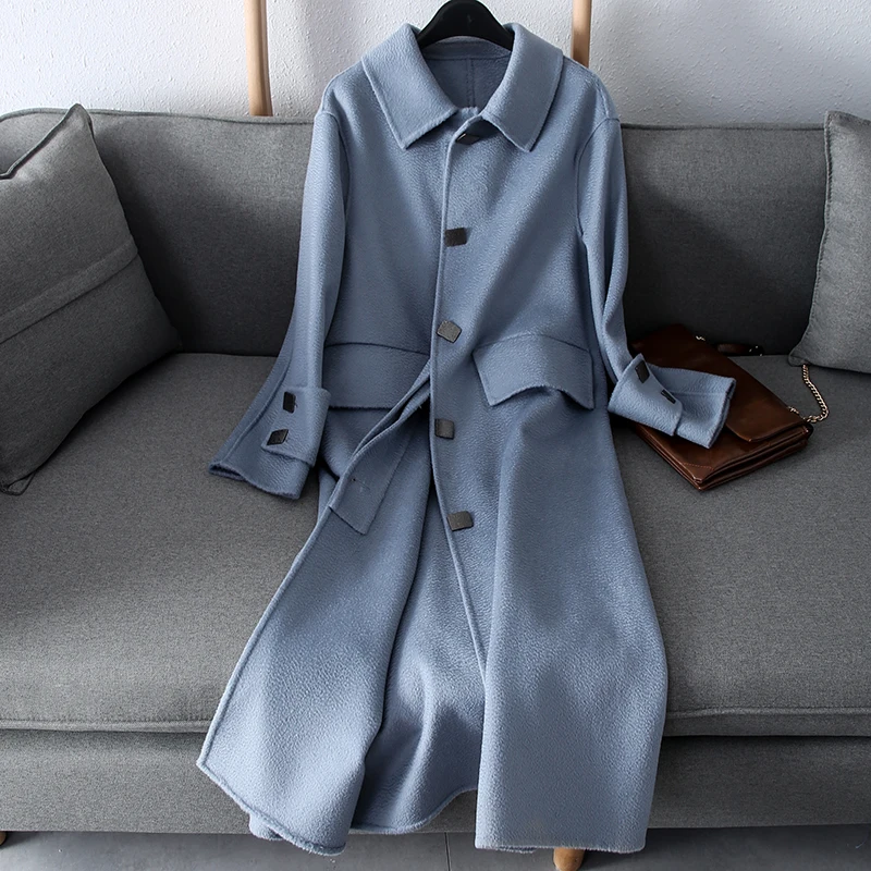 BELIARST 2019 Autumn and Winter New 100% Pure Wool Water Ripple Double-sided Coat Woman Slim Large Size Long Cardigan Coat
BELIARST 2019 Autumn and Winter New 100% Pure Wool Water Ripple Double-sided Coat Woman Slim Large Size Long Cardigan Coat
