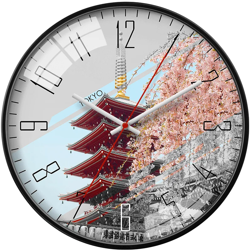 

Creative Large Wall Clock Modern Design Living Room Bedroom Clocks Silent Scenic Spot Building Quartz Clock Relogio Parede FZ120