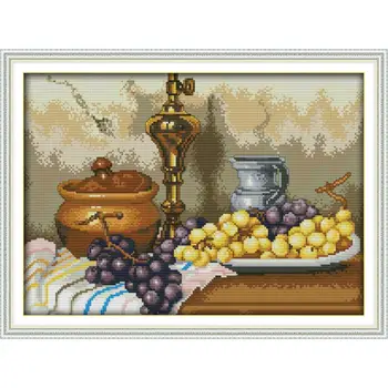 Joy Sunday Grapes and Clay Pots Counted Cross Stitch11&14CT Cross Stitch Sets Embroidery Needlework for Home Decor Handmade Gift
Joy Sunday Grapes and Clay Pots Counted Cross Stitch11&14CT Cross Stitch Sets Embroidery Needlework for Home Decor Handmade Gift