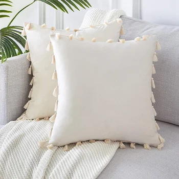 Pack of 2 Velvet Soft Solid Christmas Decorative Throw Pillow Cover with Tassels Fringe Boho Accent Cushion Case for Couch Sofa
Pack of 2 Velvet Soft Solid Christmas Decorative Throw Pillow Cover with Tassels Fringe Boho Accent Cushion Case for Couch Sofa