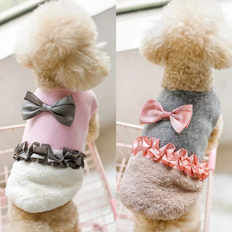 Fur Bows Dog Clothes For Small Dogs Girl Floral Edge Print Girl Dresses Pet XS XL Winter Coat Costume Cat Outfit Warm
Fur Bows Dog Clothes For Small Dogs Girl Floral Edge Print Girl Dresses Pet XS XL Winter Coat Costume Cat Outfit Warm