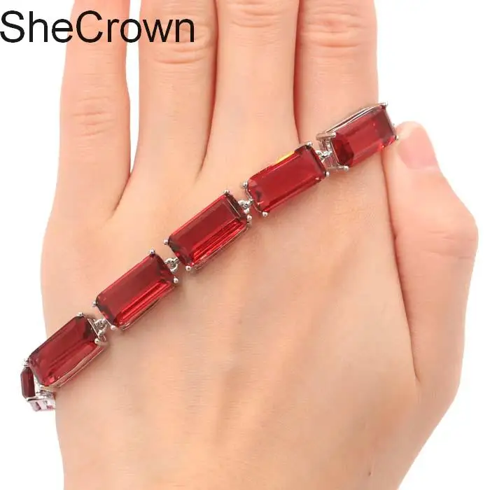 Classic Rectangle Pink Raspberry Rhodolite Garnet Ladies Silver Bracelet 7.0-7.5in16x8mm
Classic Rectangle Pink Raspberry Rhodolite Garnet Ladies Silver Bracelet 7.0-7.5in16x8mm