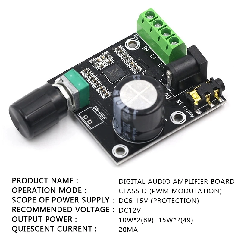 DIY Digital Audio Amplifier Board 2 X 15W PAM8610 Class D Digital Dual Power DC12v 20MA Home Theater Support Drop Shipping
DIY Digital Audio Amplifier Board 2 X 15W PAM8610 Class D Digital Dual Power DC12v 20MA Home Theater Support Drop Shipping