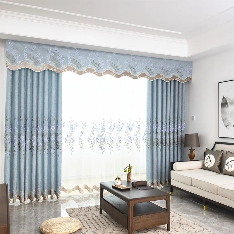 New Chinese-style Pastoral Sunil Embossed Embroidery Curtains for Living Dining Room Bedroom.
New Chinese-style Pastoral Sunil Embossed Embroidery Curtains for Living Dining Room Bedroom.