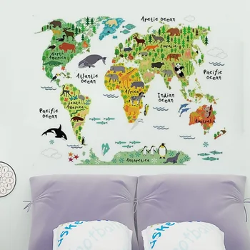 Large Kids Educational Animal World Map Removable Decal Art Mural Home Decor Wall Stickers 
Large Kids Educational Animal World Map Removable Decal Art Mural Home Decor Wall Stickers