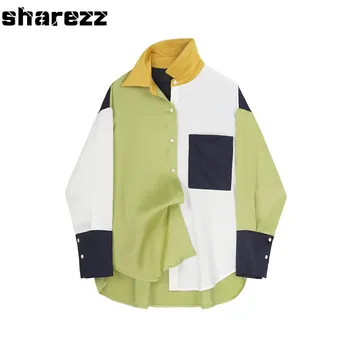 Sharezz Spring 2020 Design New Lapel Loose Fit BF Split Joint Shirt Fashion Tide Hit Collor Women Plus Size Tops Chiffon Blouses
Sharezz Spring 2020 Design New Lapel Loose Fit BF Split Joint Shirt Fashion Tide Hit Collor Women Plus Size Tops Chiffon Blouses