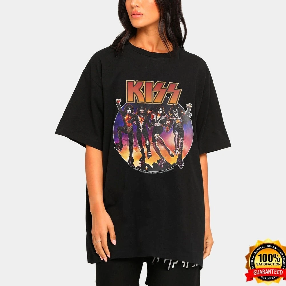 Рубашка в винтажном стиле рубашка с надписью Kiss Band музыкальная рок-н-ролл BG294 |