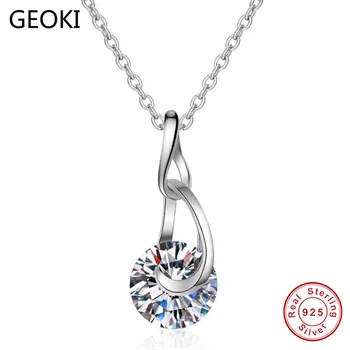 Geoki Passed Diamond Test 2 CT Perfect Cut Round Moissanite Pendant Necklace 925 Sterling Silver Big Diamond Necklaces for Women
Geoki Passed Diamond Test 2 CT Perfect Cut Round Moissanite Pendant Necklace 925 Sterling Silver Big Diamond Necklaces for Women