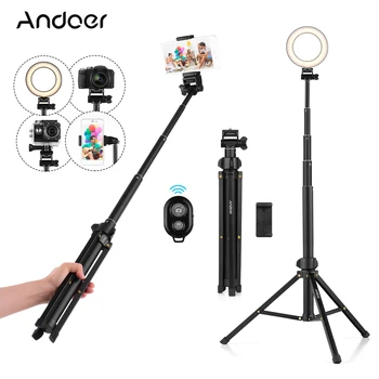 Andoer 2-in-1 Tripod Stand+Extendable Selfie Stick Aluminum Alloy Phone Holder Remote Shutter for Phones Selfie Live Streaming
Andoer 2-in-1 Tripod Stand+Extendable Selfie Stick Aluminum Alloy Phone Holder Remote Shutter for Phones Selfie Live Streaming
