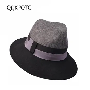 QDKPOTC 2019 Autumn Winter New Women Wool Fedoras Fashion Color Matching Felt Hat Female Europe America Jazz Hat Cap
QDKPOTC 2019 Autumn Winter New Women Wool Fedoras Fashion Color Matching Felt Hat Female Europe America Jazz Hat Cap