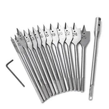 15pcs Flat Spade Drill Bits Set Metal Bit Kit Hex Shank Woodworking Tool Accessories
15pcs Flat Spade Drill Bits Set Metal Bit Kit Hex Shank Woodworking Tool Accessories