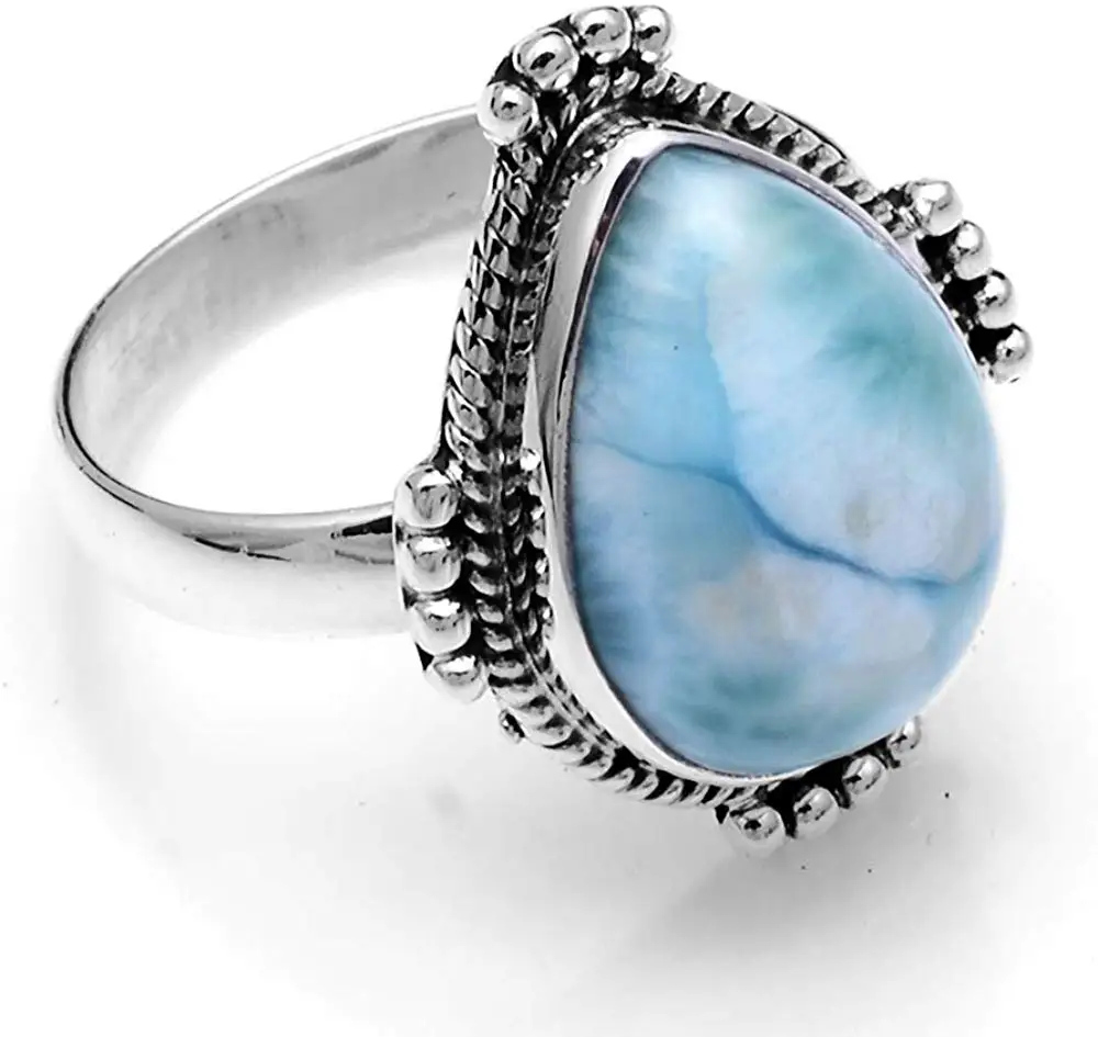 Genuine Larimar Ring 925 Sterling Silver, USA Size : 9, 2SR621
Genuine Larimar Ring 925 Sterling Silver, USA Size : 9, 2SR621
