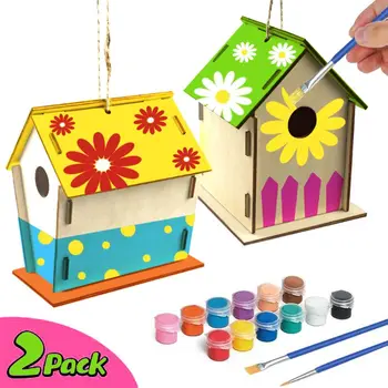 2 Pack DIY Bird House Painting Kit Building Birdhouse Paints Brushes Wooden Art Crafts for Children Girls Boys
2 Pack DIY Bird House Painting Kit Building Birdhouse Paints Brushes Wooden Art Crafts for Children Girls Boys