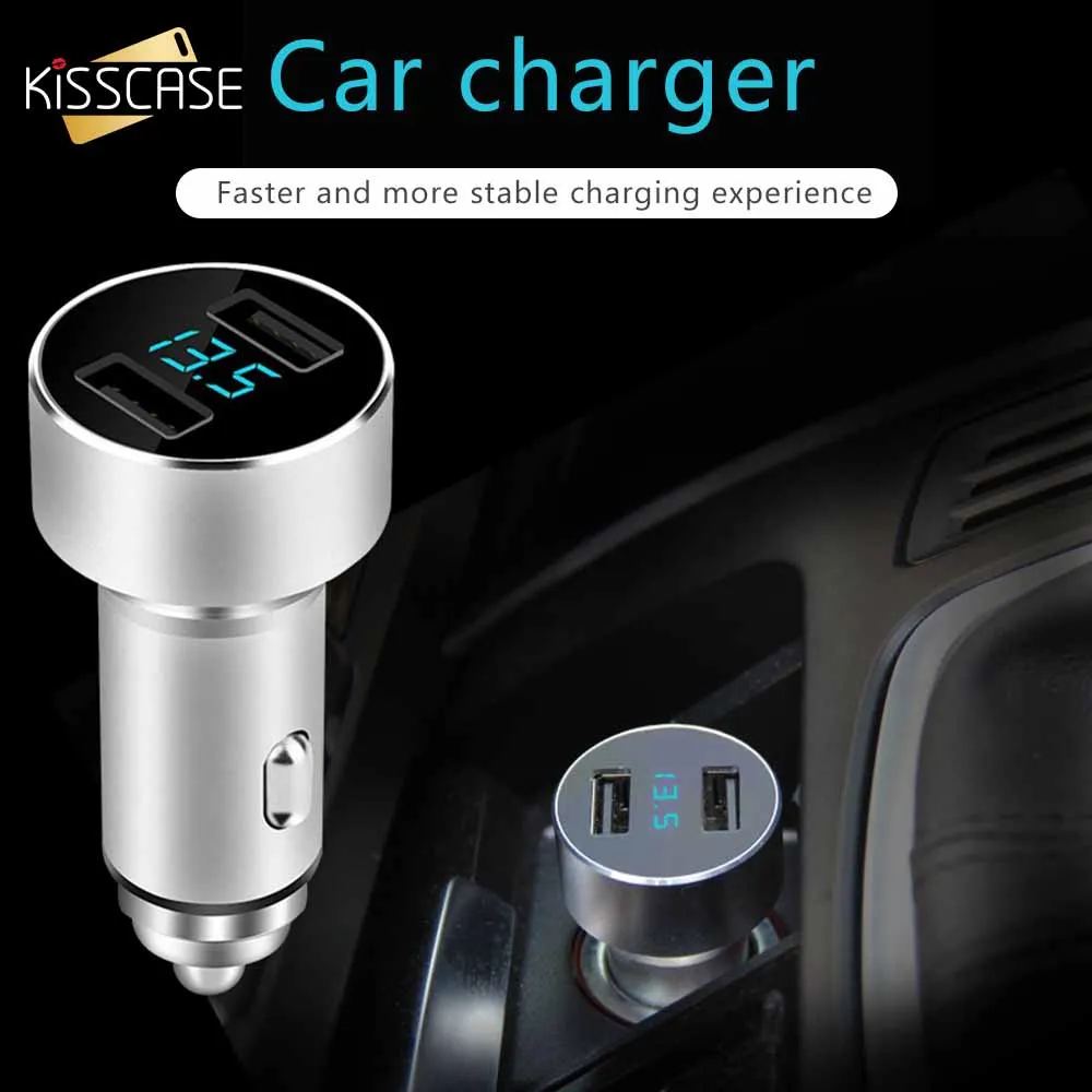 KISSCASE 3.1 A Car Charger Fast Charging Adapter LED Digital Display Dual USB Charger Universal Phone Charger For iPhone Xiaomi
KISSCASE 3.1 A Car Charger Fast Charging Adapter LED Digital Display Dual USB Charger Universal Phone Charger For iPhone Xiaomi