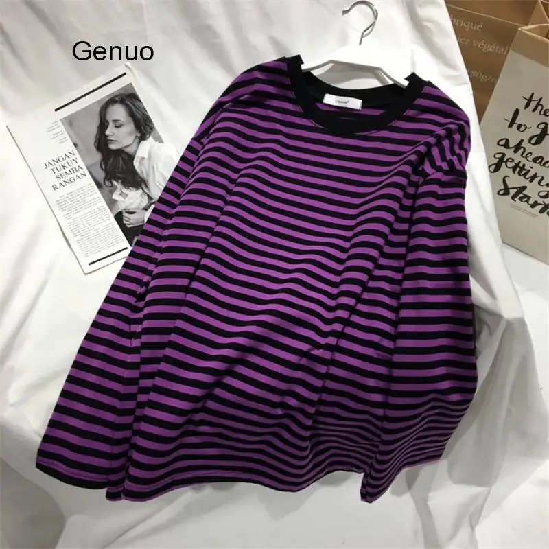 Autumn Striped Sweaters Women Medium-Long Causal Pullovers Thin O-Neck Top Korean Streetwear Women Clothes
Autumn Striped Sweaters Women Medium-Long Causal Pullovers Thin O-Neck Top Korean Streetwear Women Clothes