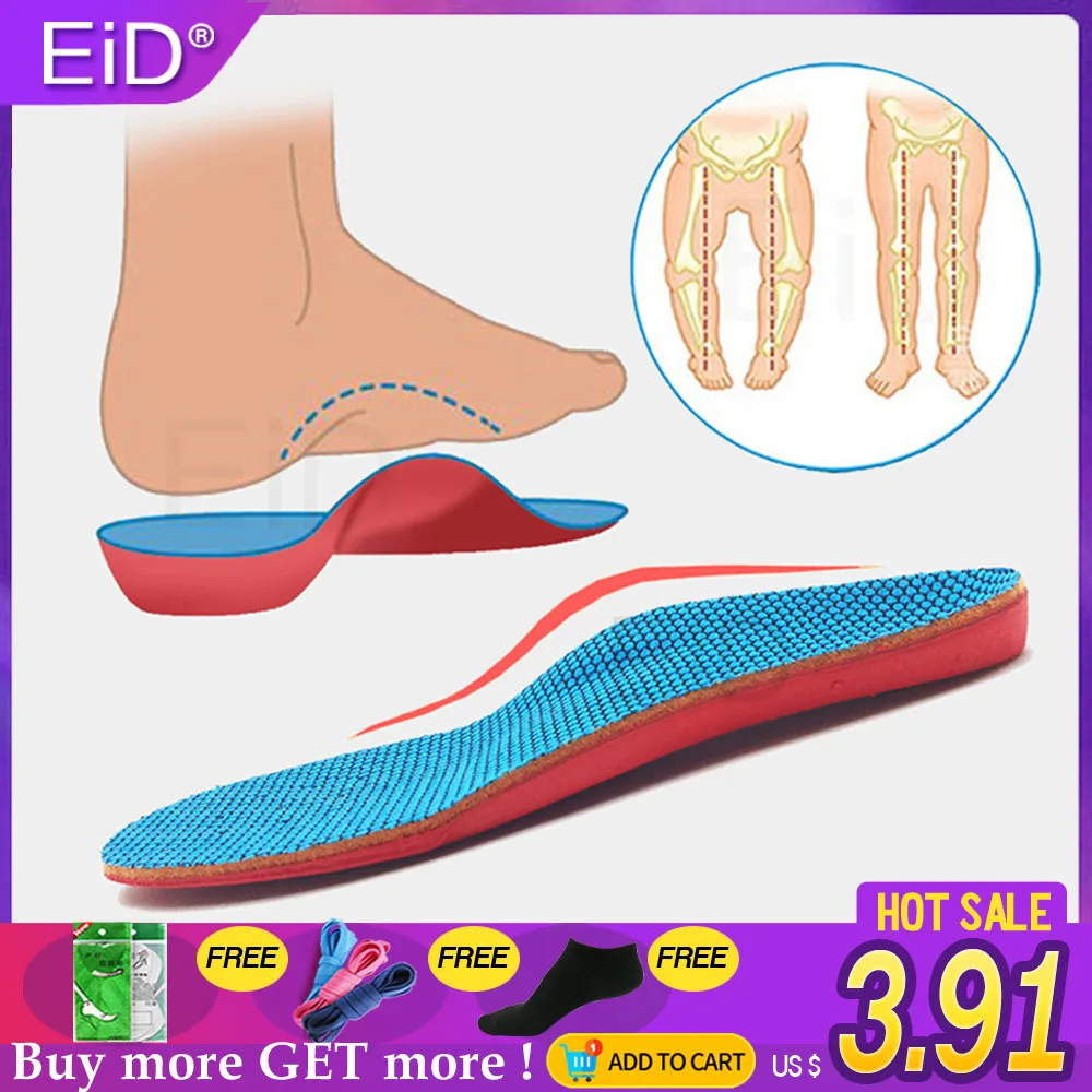 

KOTLIKOFF 3D Orthotic Insoles flat feet for kids and Children Arch Support insole for X-Legs child orthopedic shoes Foot Care