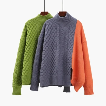 Korean chic lazy autumn winter Half high collar loose sweater irregular bottoming sweater pullovers women sweater
Korean chic lazy autumn winter Half high collar loose sweater irregular bottoming sweater pullovers women sweater