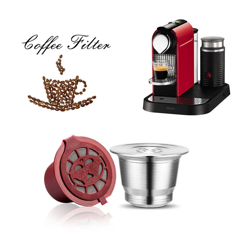 Reusable Coffee Capsule Stainless Steel for Nespresso Refillable Coffee Filters Plastice Pod Espresso Coffee Dripper with Tamper
Reusable Coffee Capsule Stainless Steel for Nespresso Refillable Coffee Filters Plastice Pod Espresso Coffee Dripper with Tamper