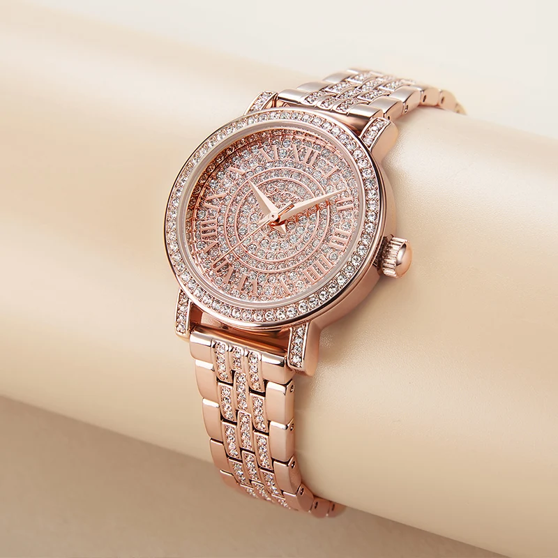 FUYIJIA Relojes Full Diamond Quartz Watch Woman Rose Gold Watch Ladies Luxury Watches Waterproof Female Dress Clock Roman Scale
FUYIJIA Relojes Full Diamond Quartz Watch Woman Rose Gold Watch Ladies Luxury Watches Waterproof Female Dress Clock Roman Scale