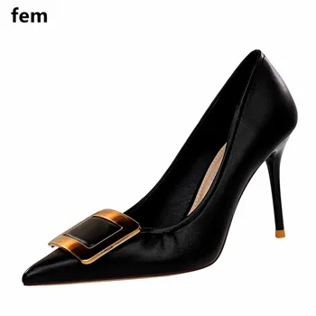 FEM Buckle Women Shoes Stilleto High Heels Woman Pumps Office Ladies Shoes Pointed Toe New Arrival Fashion 2020 Shoes For Women
FEM Buckle Women Shoes Stilleto High Heels Woman Pumps Office Ladies Shoes Pointed Toe New Arrival Fashion 2020 Shoes For Women