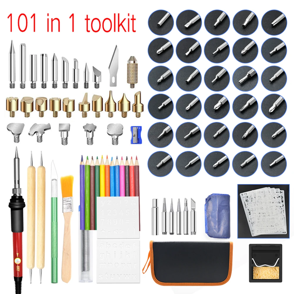 101 In 1 Temperature adjustable Electric Soldering Iron EU US UK toolkit Screwdriver Kit Desoldering Pump Welding Tips Tool Sets
101 In 1 Temperature adjustable Electric Soldering Iron EU US UK toolkit Screwdriver Kit Desoldering Pump Welding Tips Tool Sets