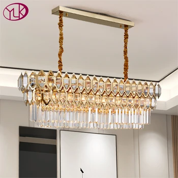Luxury Modern Chandelier Lighting For Dining Room Rectangle Gold Crystal Lamps Large Kitchen Island LED Cristal Light Fixtures
Luxury Modern Chandelier Lighting For Dining Room Rectangle Gold Crystal Lamps Large Kitchen Island LED Cristal Light Fixtures