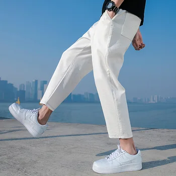 2020 Summer New Drawstring Men's Casual Pants Solid Color Loose Straight Simple Nine-point Pants
2020 Summer New Drawstring Men's Casual Pants Solid Color Loose Straight Simple Nine-point Pants