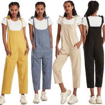 Cotton Linen Jumpsuit Women Summer Fashion Solid Color Overalls Ladies Casual Pocket Long Rompers Womens Jumpsuit 2020 Ju4
Cotton Linen Jumpsuit Women Summer Fashion Solid Color Overalls Ladies Casual Pocket Long Rompers Womens Jumpsuit 2020 Ju4