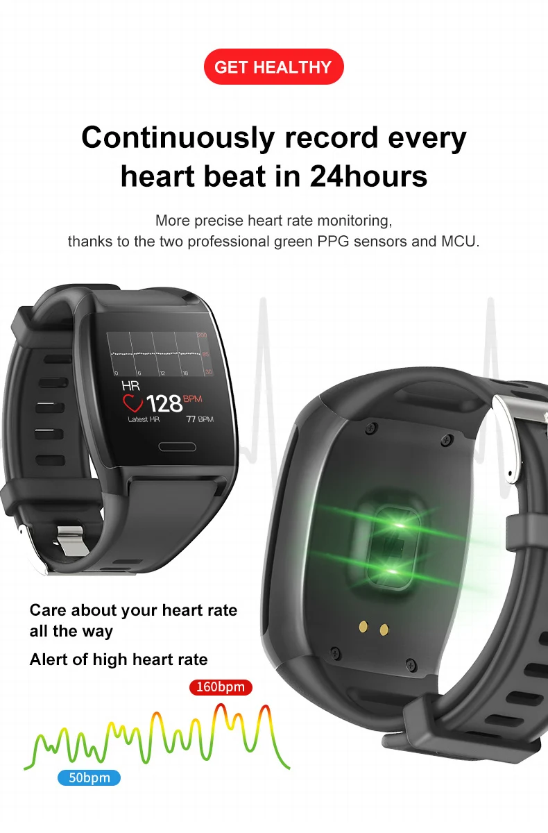 2019 V2 Smart Bracelet IP67 Waterproof Pedometer Fitness Tracker Heart Rate Blood Pressure Watch Band Activity Tracker Wristband (5)