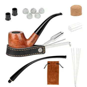 FIREDOG Tobacco Pipe Set Handmade Wooden Straight Stem Smoking Pipe with Accessories
FIREDOG Tobacco Pipe Set Handmade Wooden Straight Stem Smoking Pipe with Accessories
