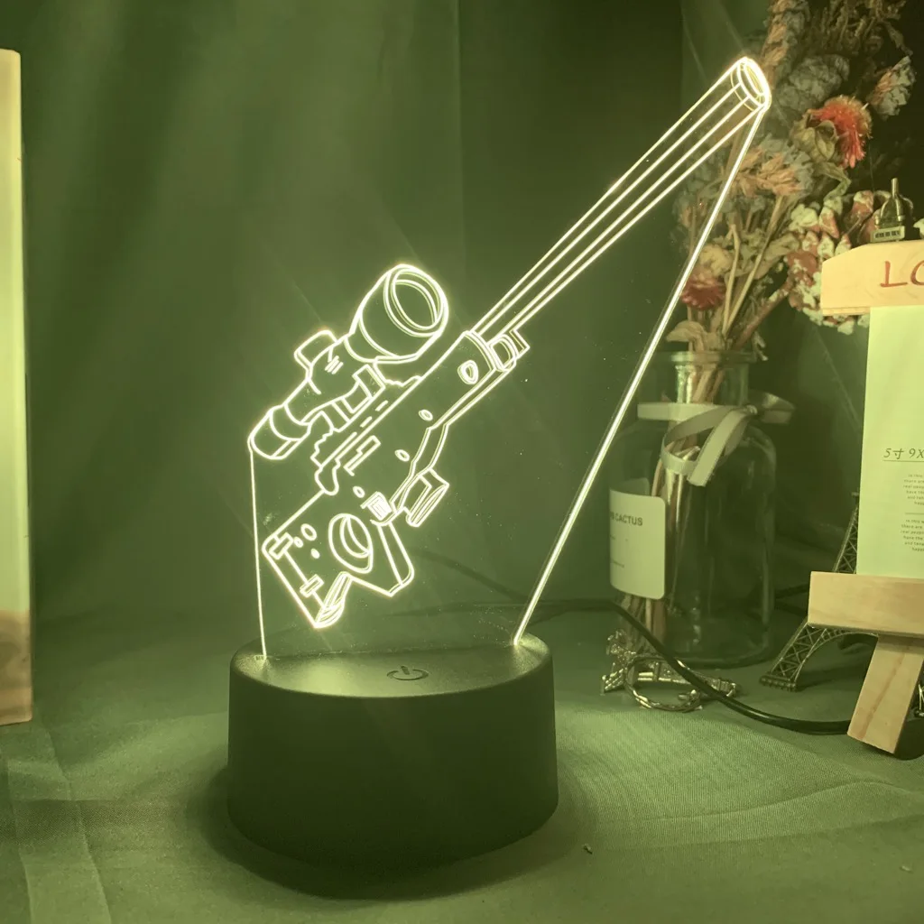 Игровое оружие снайперская винтовка AWP 3D оптический светодиодный ночсветильник